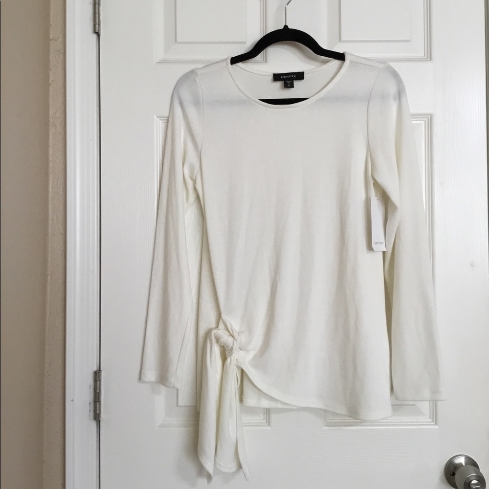 Karen Kane Tie Front Crew pullover Sweater NWT. Sz.S